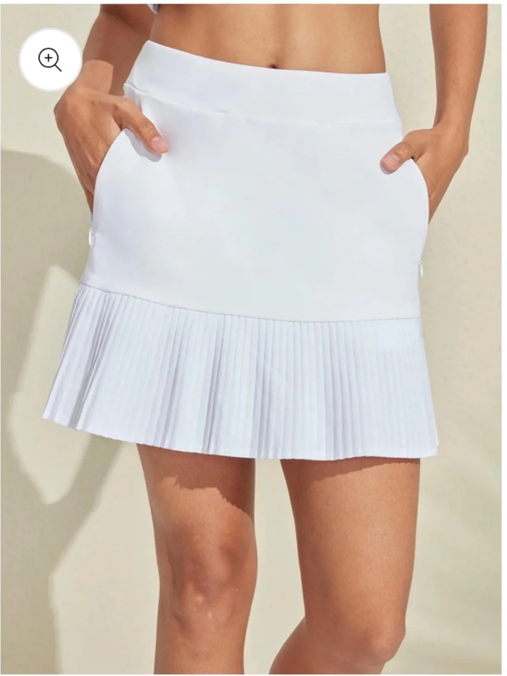 ACEGOLFS 2 Piece Golf Tennis Pickleball Set UPF50+ Pink Top White Skort - Picture 9 of 16